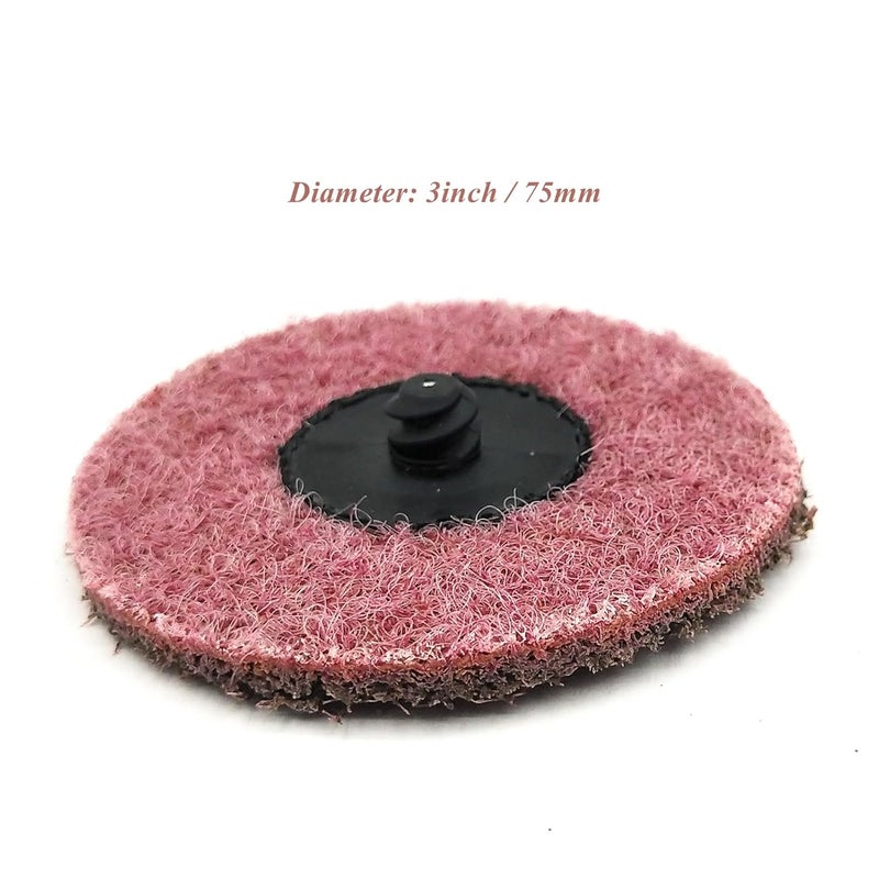 Banmo Abrasive أقراص تكييف السطح 3 بوصة، 25 قطعة أقراص صنفرة متوسطة، نوع-R تغيير سريع وتبديد الحرارة، أقراص صنفرة تغيير سريع، وسادة قرص حبيبات متوسطة للتلميع الدقيق - Image 2